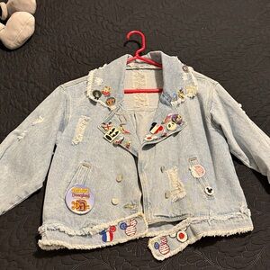 Distressed DIY Disney denim jacket